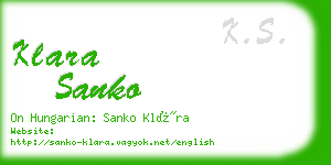klara sanko business card